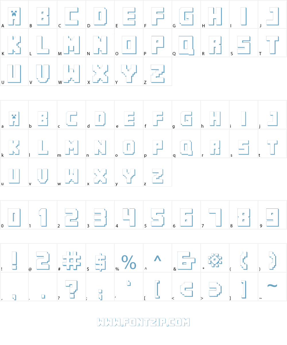 MINECRAFT PE Font Character
